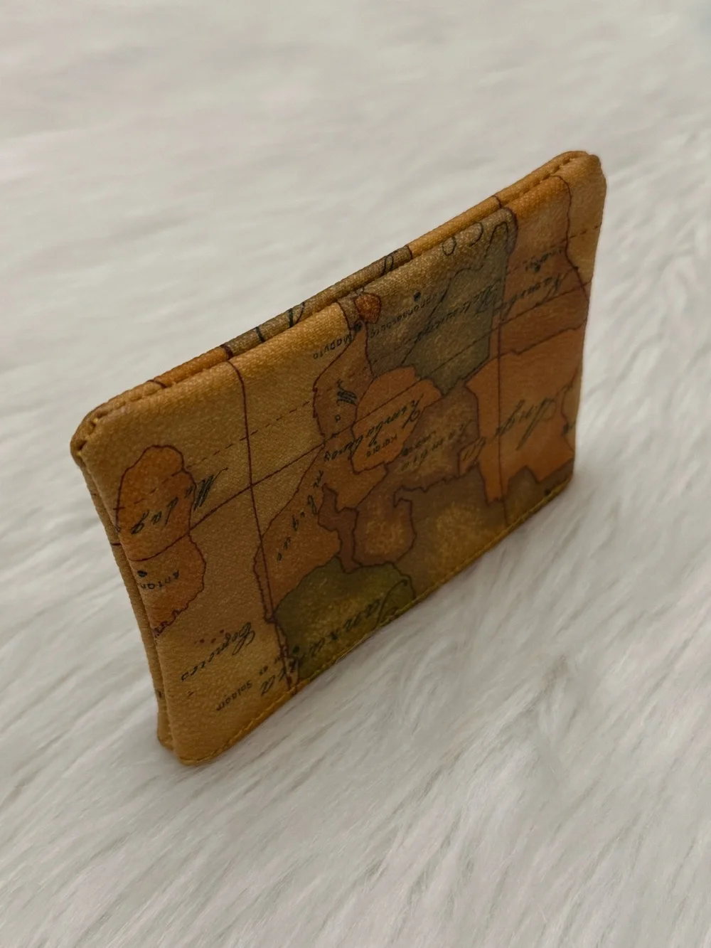ALVIERO MARTINI - PRIMA CLASSE BROWN TAN PVC LEATHER ZIP POUCH WALLET